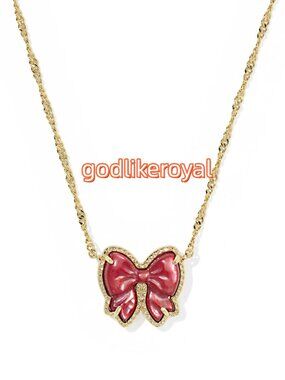 Haley Bow Gold Short Pendant Necklace